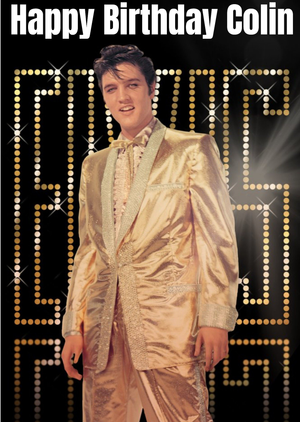 Moonpig Retro Photographic Elvis Birthday Card