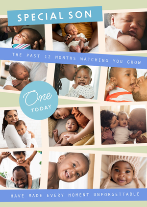Moonpig Special Son Photo Upload 1st Birthday Card