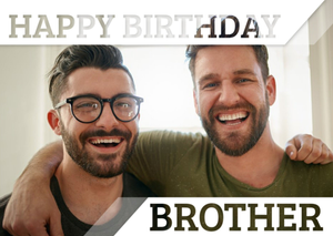 Moonpig Invisible Letters Happy Birthday Brother Photo Upload Card