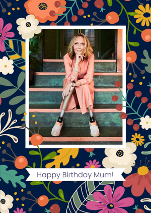 Moonpig Colourful Flowers Photo Upload And Personalised Text Card