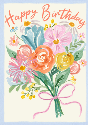 Moonpig Painted Summer Flower Bouquet Birthday Card