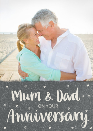 Moonpig Sweet Sentiments Mum Dad Anniversary Photo Upload Card