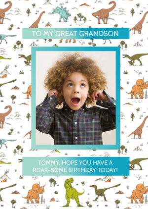 The Natural History Museum Great Grandson Dinosaur Birthday Photo Upload Card