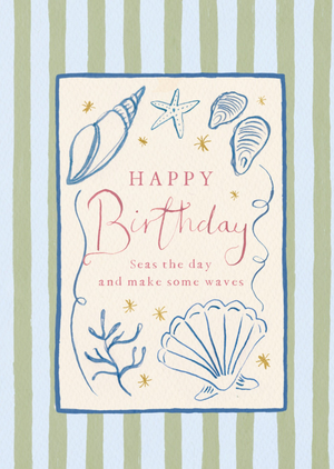 Moonpig Seas The Day Illustrated Shell Birthday Card