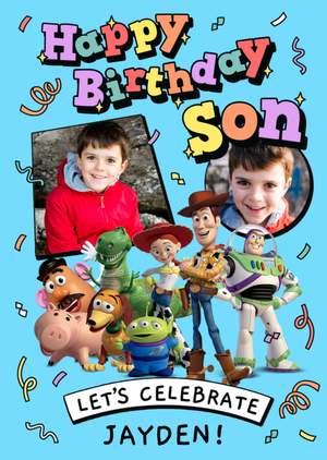 Toy Story Let's Celebrate Photo Upload Son Birthday Card