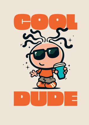 Bubblegum Cartoon Character Cool Dude Card