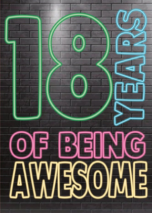 Moonpig Cheeky Chops 18 Years Of Being Awesome Card