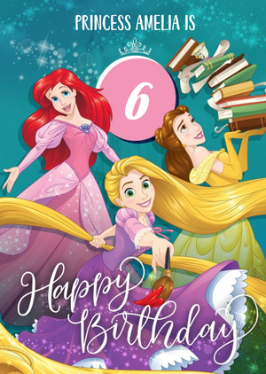 Disney Princesses Disney Princess 6th Birthday Card