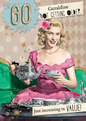 Moonpig Retro Youre Increasing In Value 60th Birthday Personalised Card
