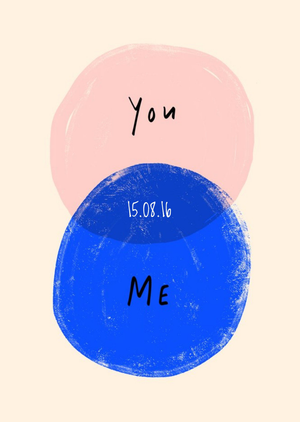 Moonpig Cute Illustrated Venn Diagram Customisable Anniversary Card