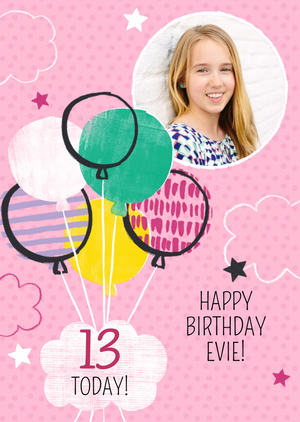 Moonpig 13 Today Birthday Photo Upload Card
