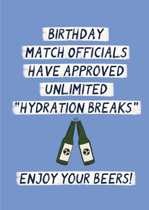 Moonpig Unlimited Hydration Breaks Football Birthday Card