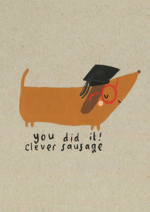 Moonpig Cute You Did It Clever Sausage Graduation Card