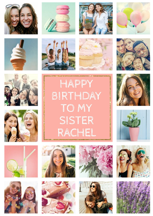 Moonpig Birthday Card - Photo Upload Card - 20 Photos - Sister