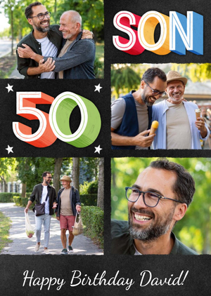 Moonpig Son's 50th Photo Upload Birthday Card