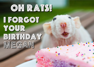 Moonpig Personalised Oh Rats, I Forgot Your Birthday Card