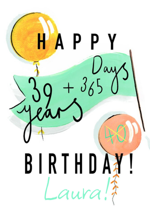 Moonpig Katie Hickey Funny Illustrated 40th Birthday Card