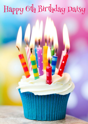 Moonpig Cupcake With Colourful Candles Personalised Birthday Card
