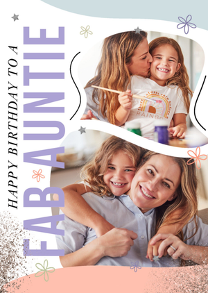 Moonpig Fab Auntie Abstract Photo Upload Birthday Card