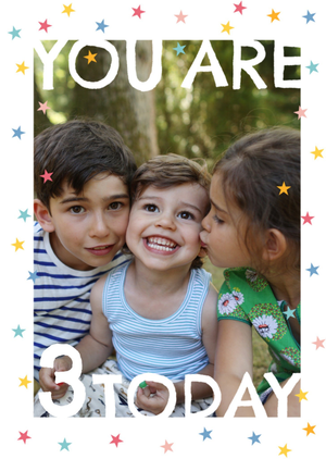 Moonpig Fun Confetti Stars 3 Today Photo Upload Birthday Card