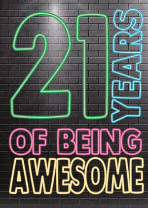 Moonpig Cheeky Chops 21 Years Of Being Awesome Card