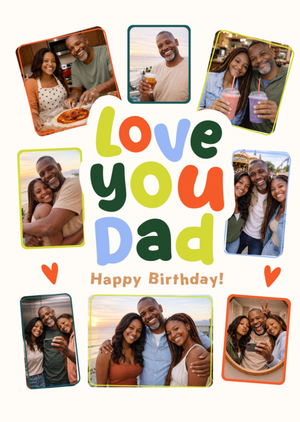 Moonpig Love You Dad Happy Birthday Typography Photo Upload Card