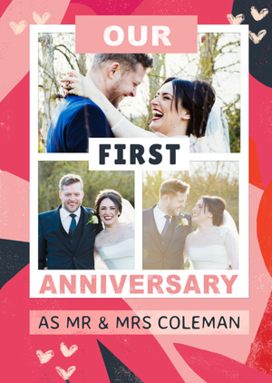 Moonpig Loving Our First Anniversary Photo Photo Upload Anniversary Card