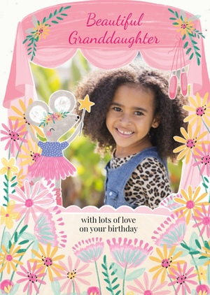 Moonpig Ballet Stage Illustration Beautiful Grandaughter Photo Upload Birthday Card