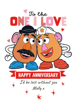 Disney Toy Story Mr And Mrs Potato Head One I Love Anniversary Card