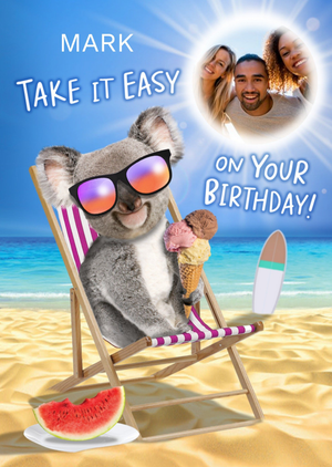 Moonpig Take It Easy On Your Birthday Photo Upload Card