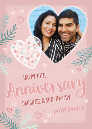Moonpig Studio Sundae Happy 10th Anniversary Daughter And Son In Law Photo Upload Card
