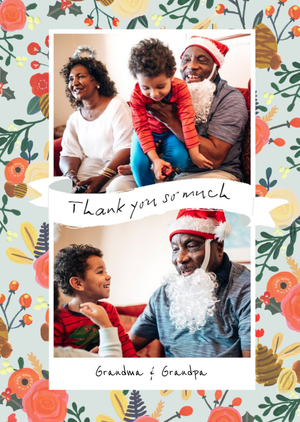 Moonpig Le Jardin De Fleur Photo Upload Christmas Thank You Card For Grandma And Grandpa