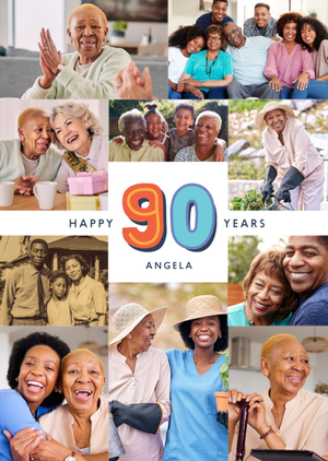 Moonpig Happy 90 Years Photo Upload Birthday Card