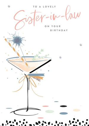 Moonpig Guk Illustrated Cocktail Sister-In-Law Birthday Card