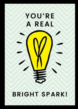 Moonpig Monopoly You're A Real Bright Spark Illustrated Light Bulb Congratulations Card