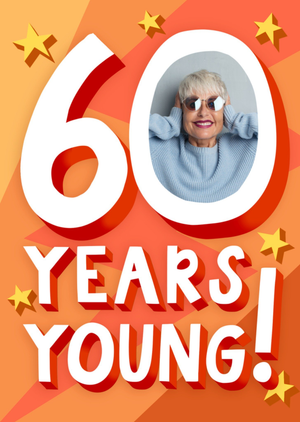 Moonpig 60 Years Young Photo Upload Birthday Card