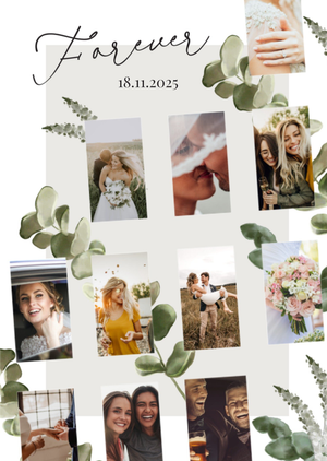 Moonpig Forever Typography Illustrated Photo Upload Wedding Card