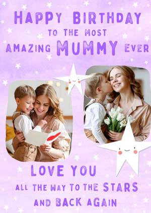 Moonpig Lilac Photo Upload Mummy Birthday Card