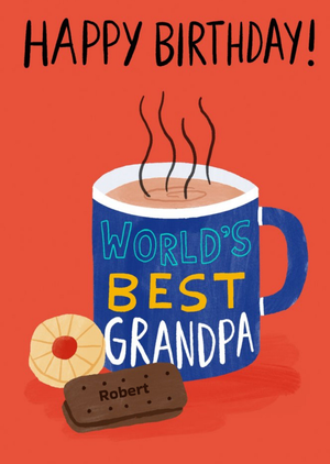 Moonpig Happy Birthday Worlds Best Grandpa Tea And Biscuits Birthday Card