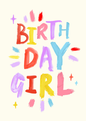 Moonpig Eleanor Bowmer Birthday Girl Painted Typography Birthday Card