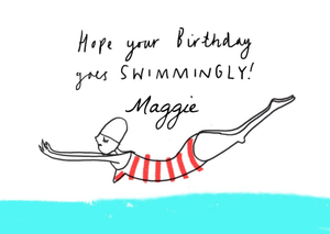 Moonpig Swimmingly Personalised Happy Birthday Card