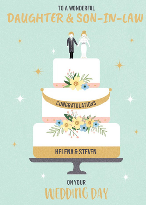 Moonpig Designers Cute Illustrated Wonderful Wedding Day Card
