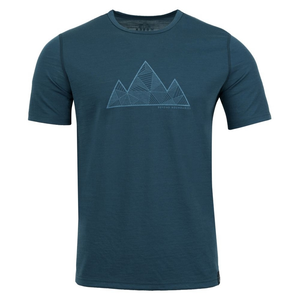 Mens 3 Peaks Merino Blend SS T-Shirt (Petrol/Arctic)