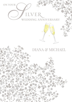 Moonpig Anniversary Card - Silver Wedding Anniversary
