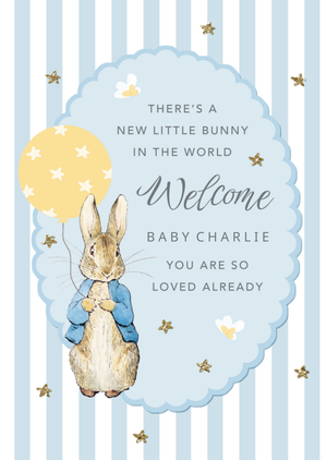 Beatrix Potter New Little Bunny Peter Rabbit Illustrated New Baby Card