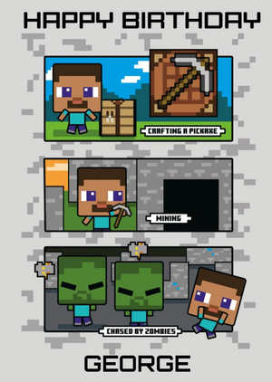 Moonpig Cute Illustrated Minecraft Birthday Card