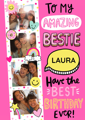 Moonpig Photo Upload Strip Best Friend Birthday Card