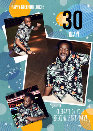 Moonpig Designers Celebrate Your Special 30th Birthday Photo Upload Card