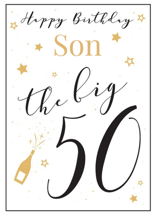 Moonpig Minimalist Black White Gold Big 50 Son Birthday Card From Paperlink