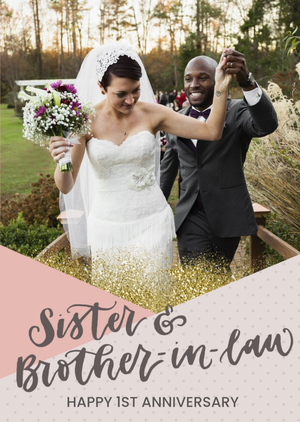 Moonpig Sister & Brother-In-Law 1st Anniversary Photo Upload Card